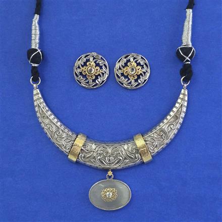 Oxidised Classic Necklace With Oxidised Plating