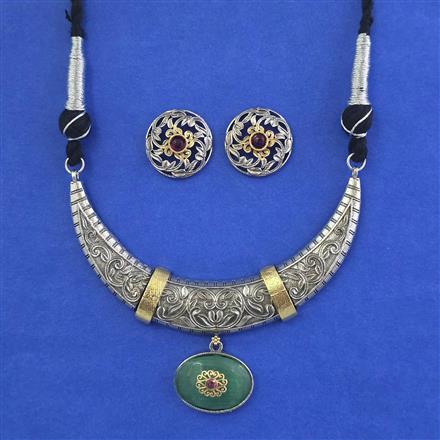 Oxidised Classic Necklace With Oxidised Plating