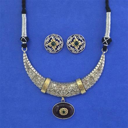 Oxidised Classic Necklace With Oxidised Plating