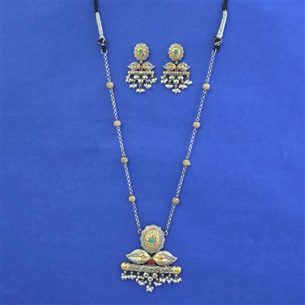 Oxidised Classic Necklace With 2 Tone Plating