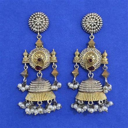 Oxidised Jhumki With 2 Tone Plating
