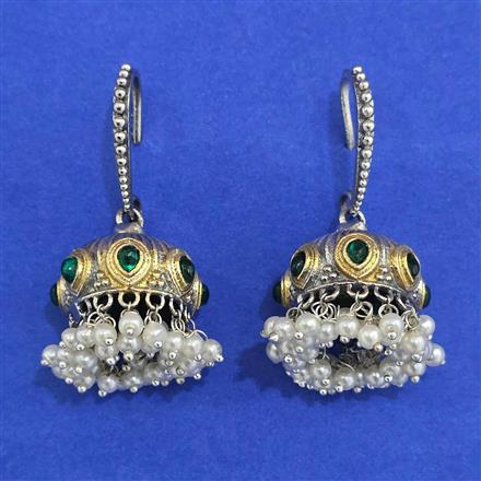 Oxidised Jhumki With 2 Tone Plating
