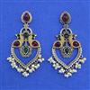 Oxidised Moti Earring With 2 Tone Plating