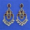 Oxidised Moti Earring With 2 Tone Plating