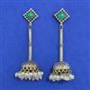 Oxidised Long Earring With 2 Tone Plating