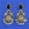 Oxidised Classic Earring With 2 Tone Plating