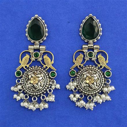 Oxidised Classic Earring With 2 Tone Plating
