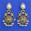 Oxidised Classic Earring With 2 Tone Plating