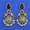 Oxidised Classic Earring With 2 Tone Plating