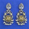 Oxidised Classic Earring With 2 Tone Plating