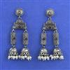 Oxidised Moti Earring With Oxidised Plating