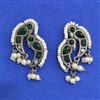 Oxidised Moti Earring With Oxidised Plating