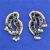 Oxidised Moti Earring With Oxidised Plating