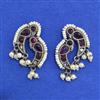 Oxidised Moti Earring With Oxidised Plating