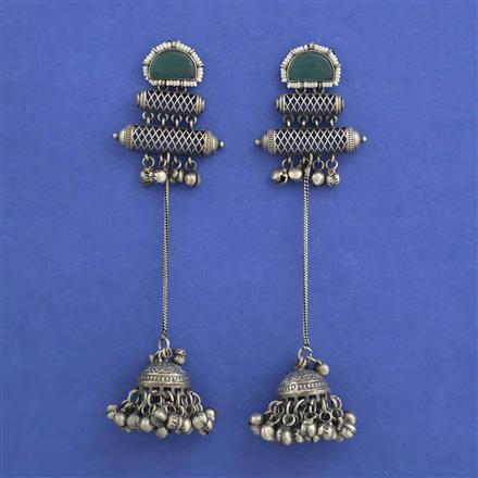 Oxidised Long Earring With Oxidised Plating