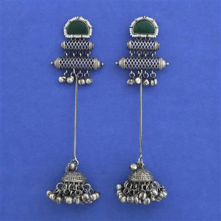 Oxidised Long Earring With Oxidised Plating