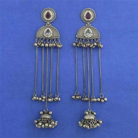 Oxidised Long Earring With Oxidised Plating