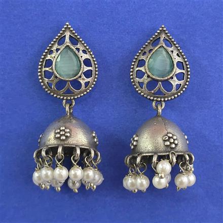 Oxidised Jhumki With Oxidised Plating
