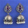 Oxidised Jhumki With Oxidised Plating