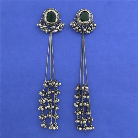 Oxidised Long Earring With Oxidised Plating