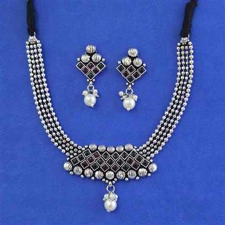 Oxidised Classic Necklace With Oxidised Plating
