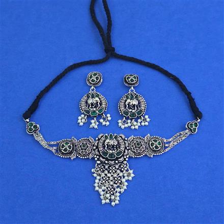 Oxidised Choker Necklace With Oxidised Plating