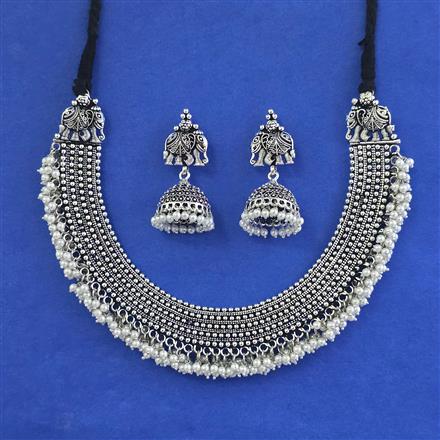 Oxidised Classic Necklace With Oxidised Plating