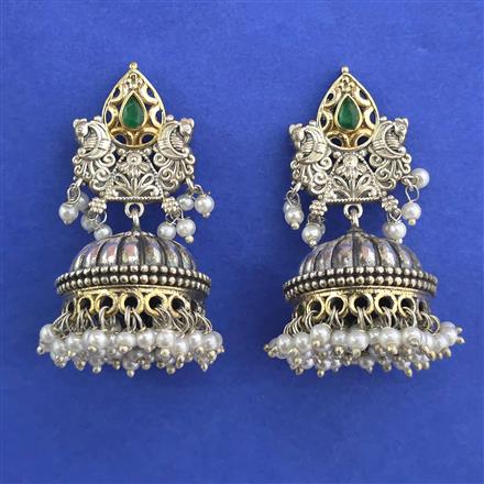 Oxidised Jhumki With 2 Tone Plating