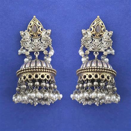 Oxidised Jhumki With 2 Tone Plating