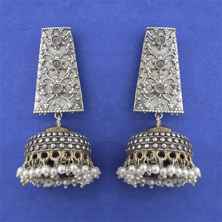 Oxidised Jhumki With Oxidised Plating