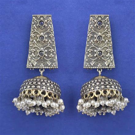 Oxidised Jhumki With Oxidised Plating