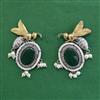 Oxidised Classic Earring With 2 Tone Plating