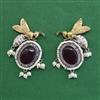 Oxidised Classic Earring With 2 Tone Plating