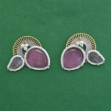 Oxidised Classic Earring With 2 Tone Plating