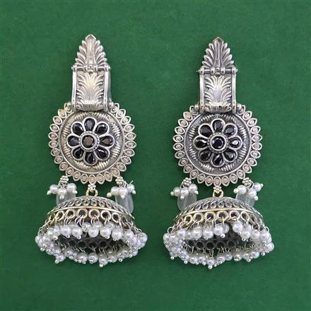 Oxidised Jhumki With 2 Tone Plating