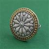 Oxidised Adjustable Ring With 2 Tone Plating