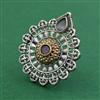 Oxidised Adjustable Ring With 2 Tone Plating