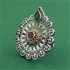 Oxidised Adjustable Ring With 2 Tone Plating