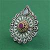 Oxidised Adjustable Ring With 2 Tone Plating