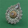 Oxidised Adjustable Ring With 2 Tone Plating
