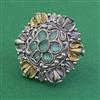 Oxidised Adjustable Ring With 2 Tone Plating