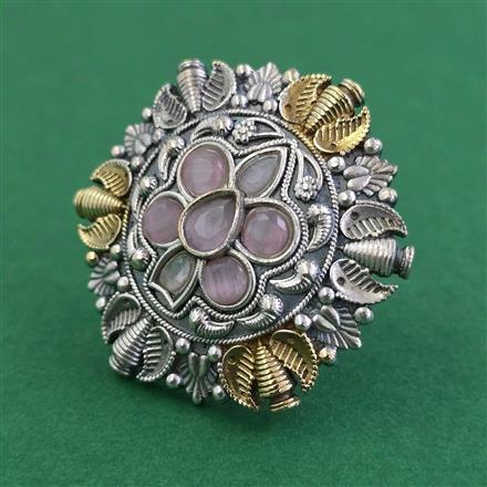 Oxidised Adjustable Ring With 2 Tone Plating