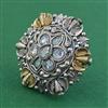 Oxidised Adjustable Ring With 2 Tone Plating