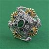 Oxidised Adjustable Ring With 2 Tone Plating