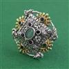 Oxidised Adjustable Ring With 2 Tone Plating