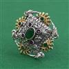 Oxidised Adjustable Ring With 2 Tone Plating