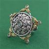Oxidised Adjustable Ring With 2 Tone Plating