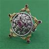 Oxidised Adjustable Ring With 2 Tone Plating