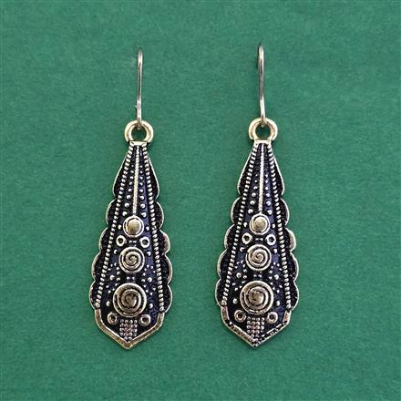 Oxidised Classic Earring With Mehndi Plating