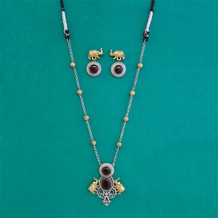 Oxidised Choker Necklace With 2 Tone Plating